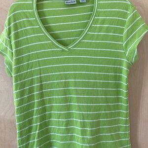 Chico's Lime green Fitted Short Sleeve Tee